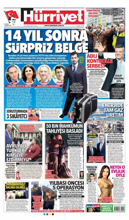 26 Aralık 2025 Hürriyet Gazetesi Manşetleri