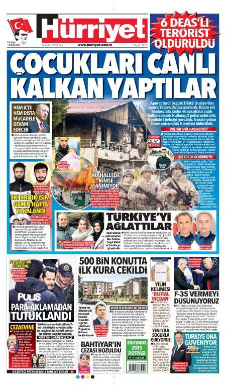 30 Aralık 2025 Hürriyet Gazetesi Manşetleri