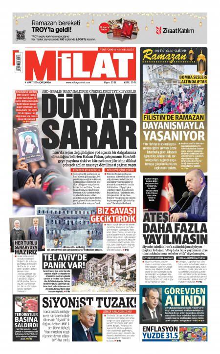 05 Mart 2026 Milat Gazetesi Manşetleri