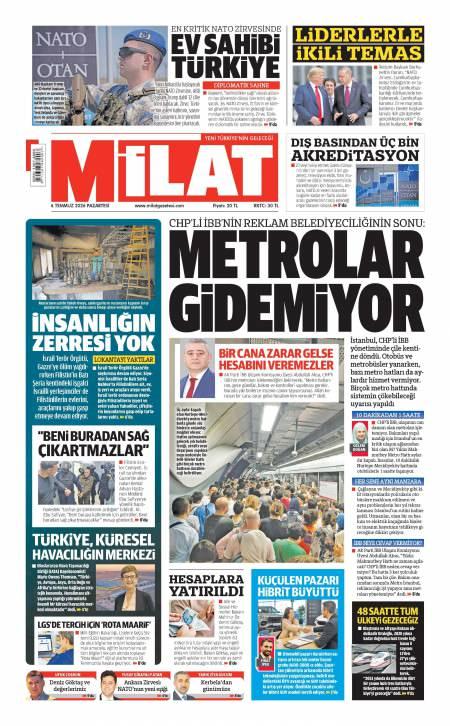 06 Temmuz 2026 Milat Gazetesi Manşetleri