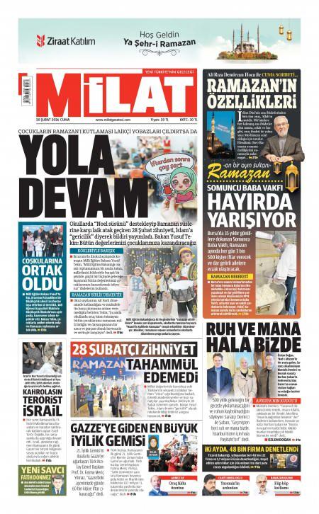20 Şubat 2026 Milat Gazetesi Manşetleri