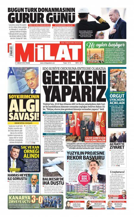 22 Aralık 2025 Milat Gazetesi Manşetleri