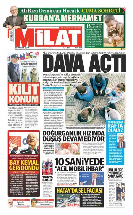 22 Mayıs 2026 Milat Gazetesi Manşetleri