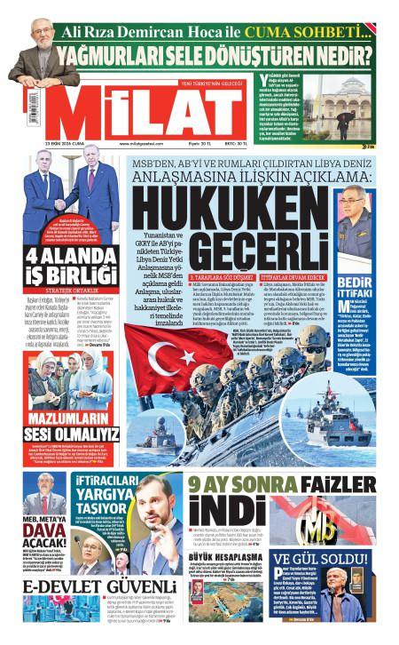 23 Ekim 2026 Milat Gazetesi Manşetleri
