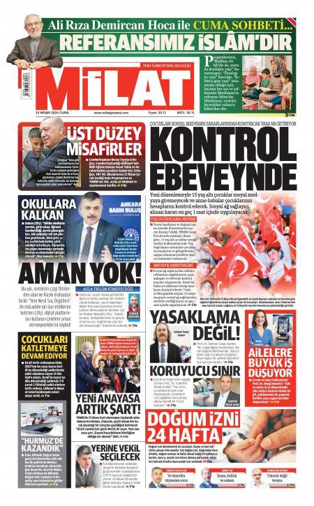 24 Nisan 2026 Milat Gazetesi Manşetleri