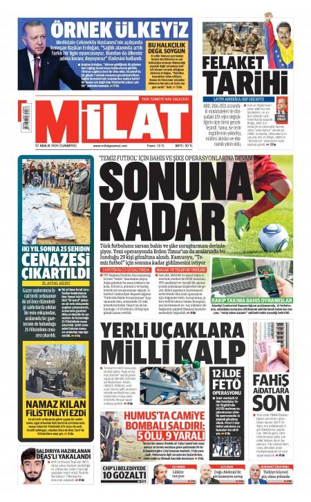 28 Aralık 2025 Milat Gazetesi Manşetleri