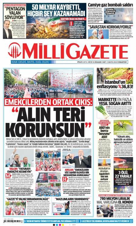 02 Mayıs 2026 Milli Gazete Gazetesi Manşetleri