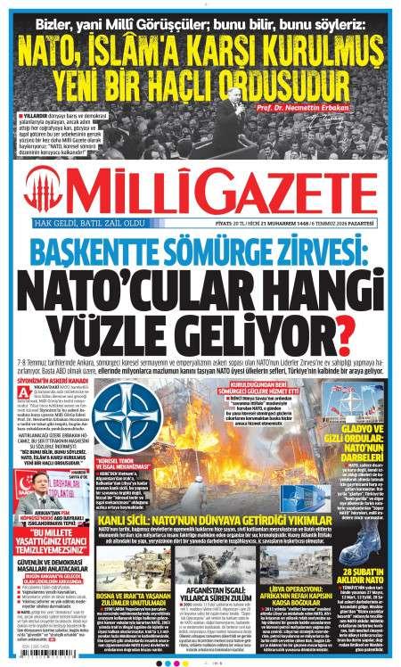 06 Temmuz 2026 Milli Gazete Gazetesi Manşetleri
