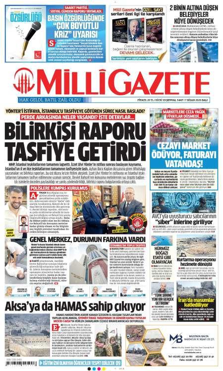 07 Nisan 2026 Milli Gazete Gazetesi Manşetleri