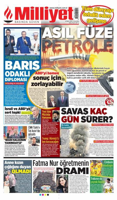 05 Mart 2026 Milliyet Gazetesi Manşetleri