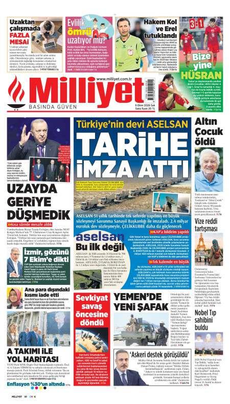 07 Ekim 2026 Milliyet Gazetesi Manşetleri