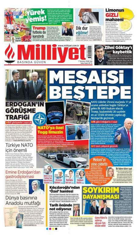 07 Temmuz 2026 Milliyet Gazetesi Manşetleri