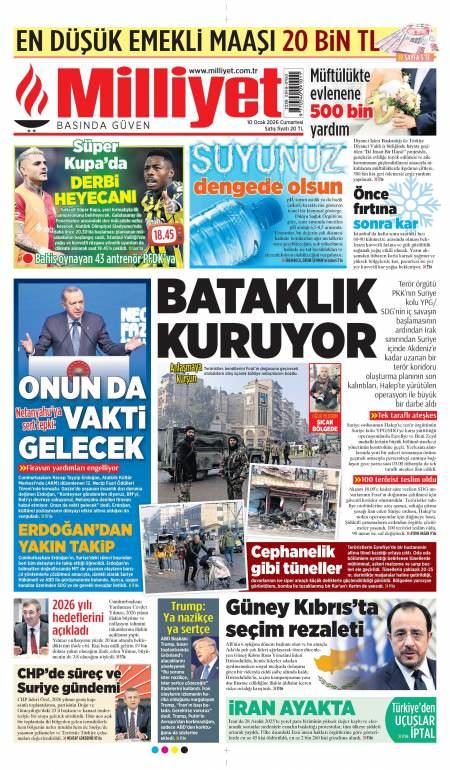 10 Ocak 2026 Milliyet Gazetesi Manşetleri