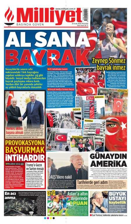 22 Ocak 2026 Milliyet Gazetesi Manşetleri