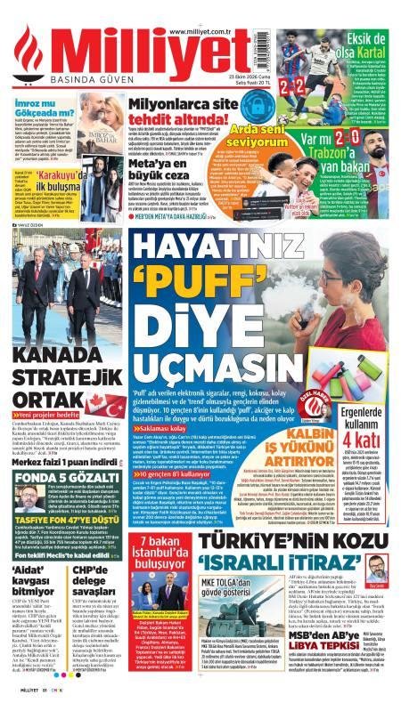 23 Ekim 2026 Milliyet Gazetesi Manşetleri