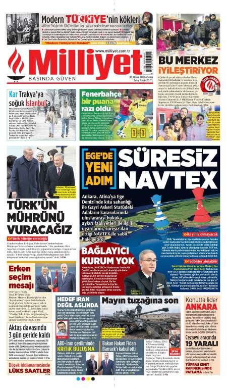 30 Ocak 2026 Milliyet Gazetesi Manşetleri