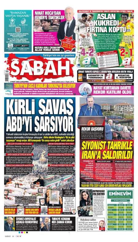 05 Mart 2026 Sabah Gazetesi Manşetleri