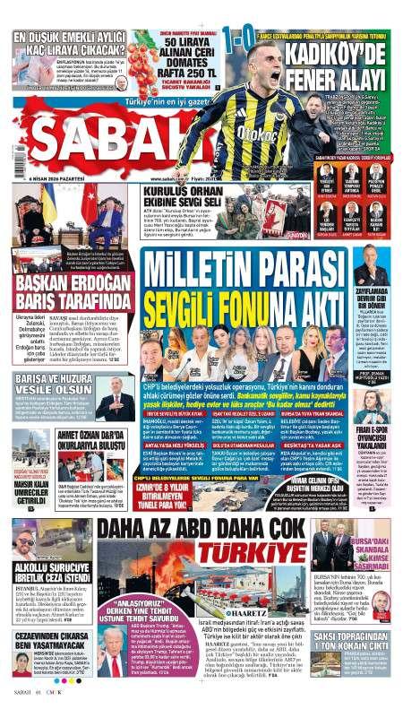 06 Nisan 2026 Sabah Gazetesi Manşetleri