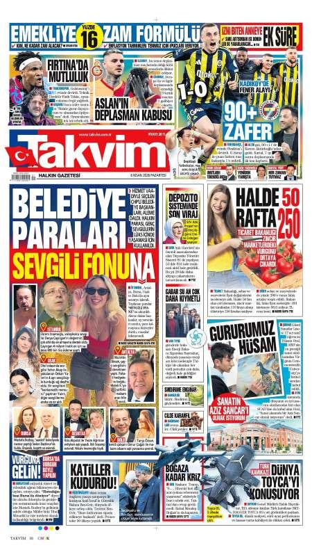 06 Nisan 2026 Takvim Gazetesi Manşetleri