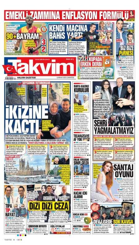 06 Aralık 2025 Takvim Gazetesi Manşetleri
