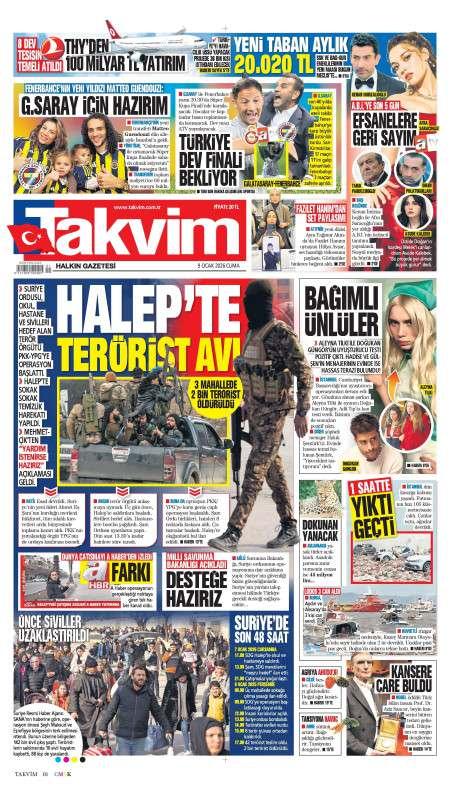 10 Ocak 2026 Takvim Gazetesi Manşetleri