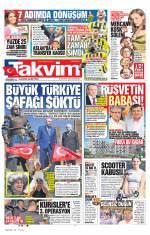 27 Ağustos 2026 Takvim Gazetesi Manşetleri