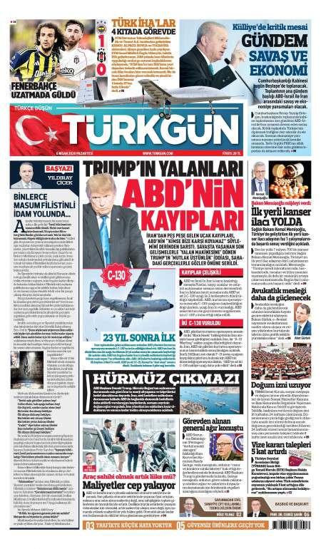 06 Nisan 2026 Türkgün Gazetesi Manşetleri