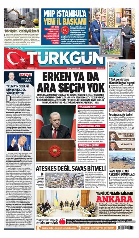07 Nisan 2026 Türkgün Gazetesi Manşetleri