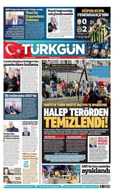 11 Ocak 2026 Türkgün Gazetesi Manşetleri