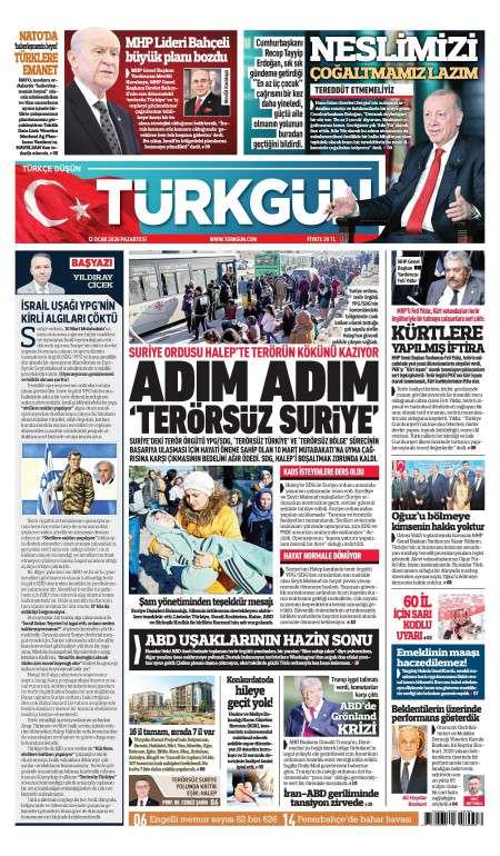 12 Ocak 2026 Türkgün Gazetesi Manşetleri