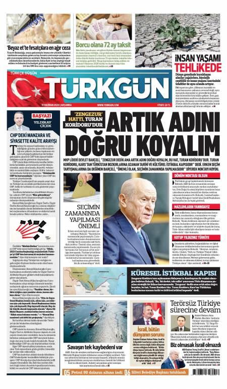 18 Haziran 2026 Türkgün Gazetesi Manşetleri