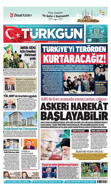 20 Şubat 2026 Türkgün Gazetesi Manşetleri