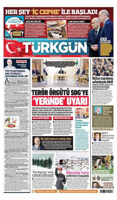 23 Aralık 2025 Türkgün Gazetesi Manşetleri
