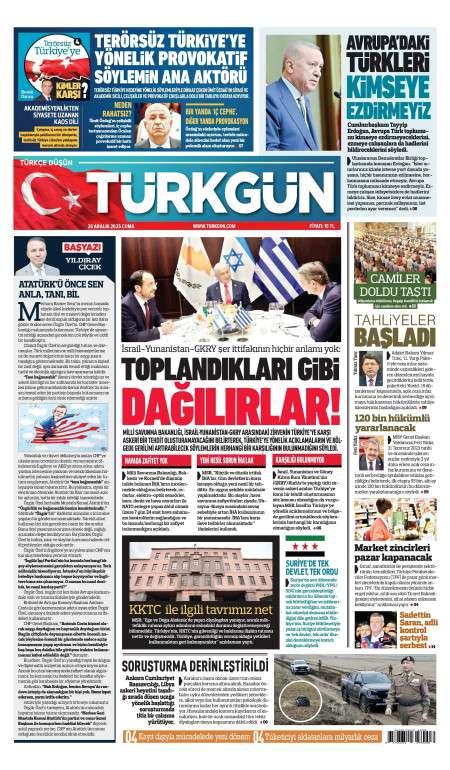 26 Aralık 2025 Türkgün Gazetesi Manşetleri
