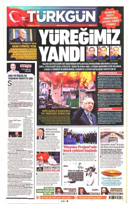 30 Aralık 2025 Türkgün Gazetesi Manşetleri