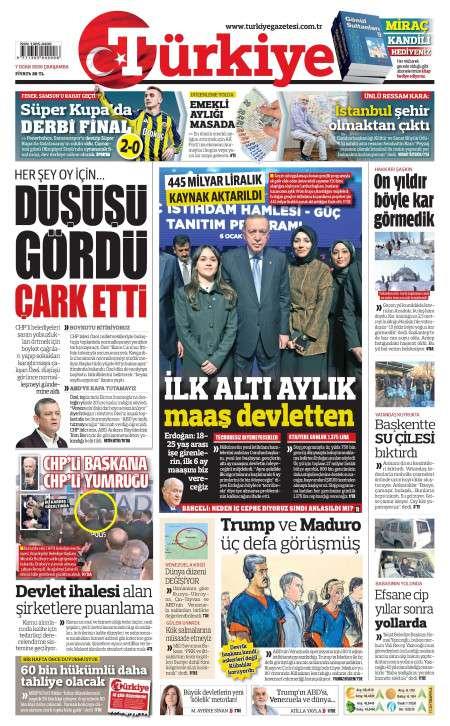 07 Ocak 2026 Türkiye Gazetesi Manşetleri