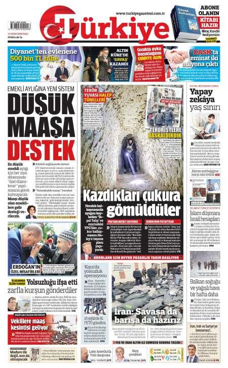 13 Ocak 2026 Türkiye Gazetesi Manşetleri