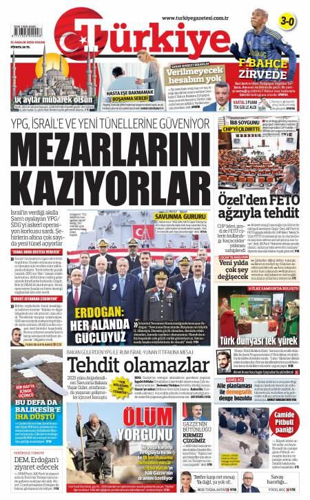22 Aralık 2025 Türkiye Gazetesi Manşetleri