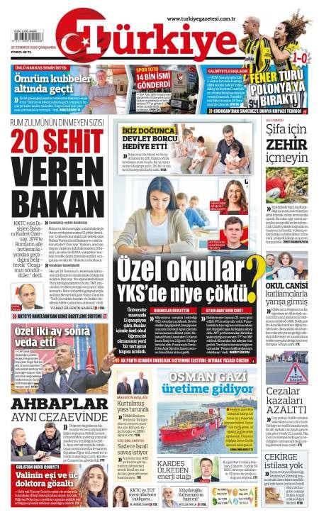 22 Temmuz 2026 Türkiye Gazetesi Manşetleri