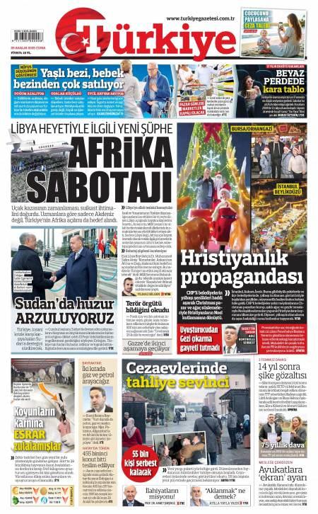 26 Aralık 2025 Türkiye Gazetesi Manşetleri