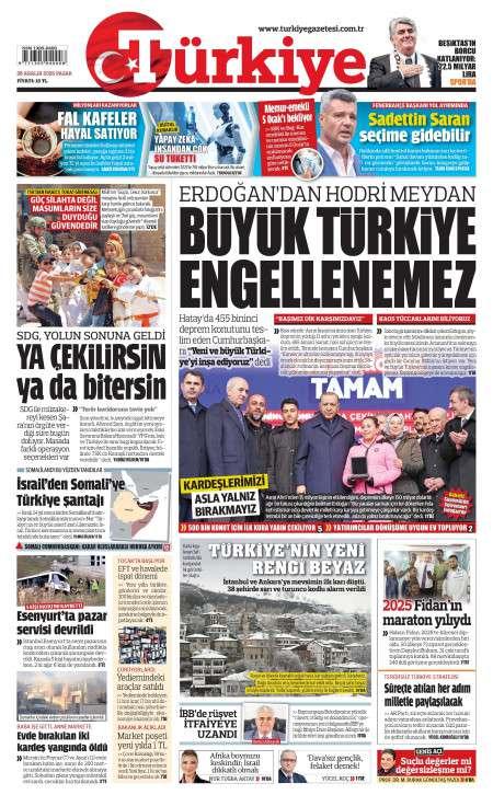 28 Aralık 2025 Türkiye Gazetesi Manşetleri