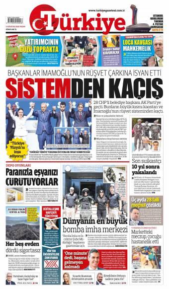 02 Ağustos 2026 Türkiye Gazetesi Manşetleri