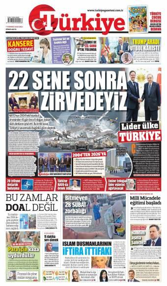 07 Temmuz 2026 Türkiye Gazetesi Manşetleri