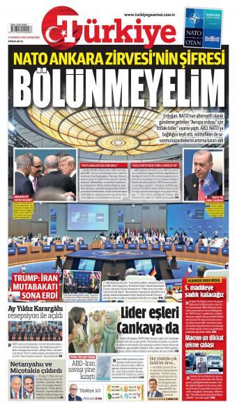 09 Temmuz 2026 Türkiye Gazetesi Manşetleri