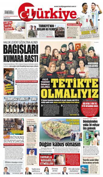 14 Temmuz 2026 Türkiye Gazetesi Manşetleri