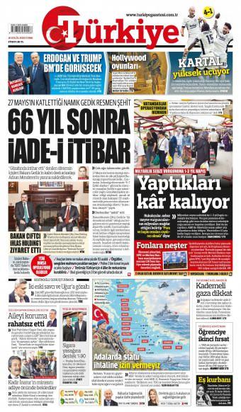 18 Eylül 2026 Türkiye Gazetesi Manşetleri