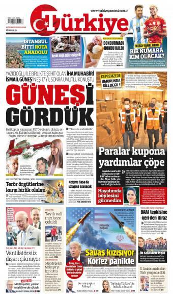 20 Temmuz 2026 Türkiye Gazetesi Manşetleri