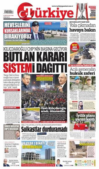 22 Mayıs 2026 Türkiye Gazetesi Manşetleri