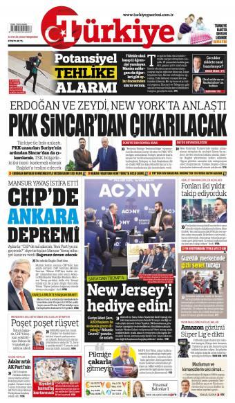 25 Eylül 2026 Türkiye Gazetesi Manşetleri