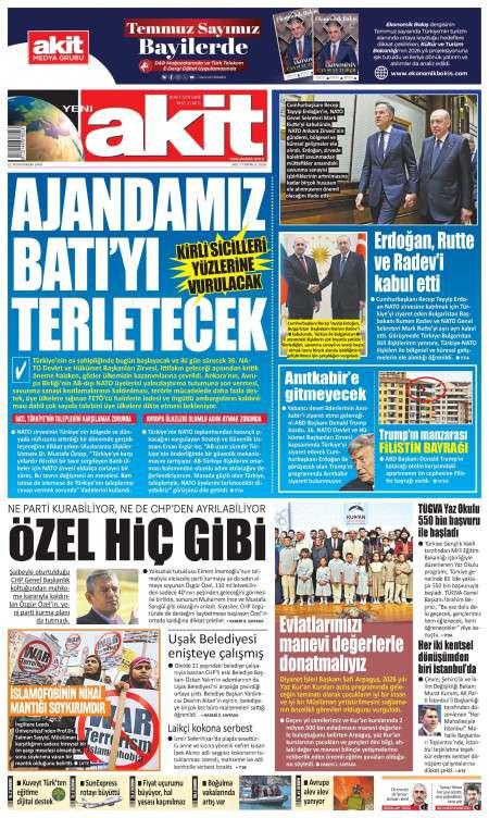 07 Temmuz 2026 Yeni Akit Gazetesi Manşetleri